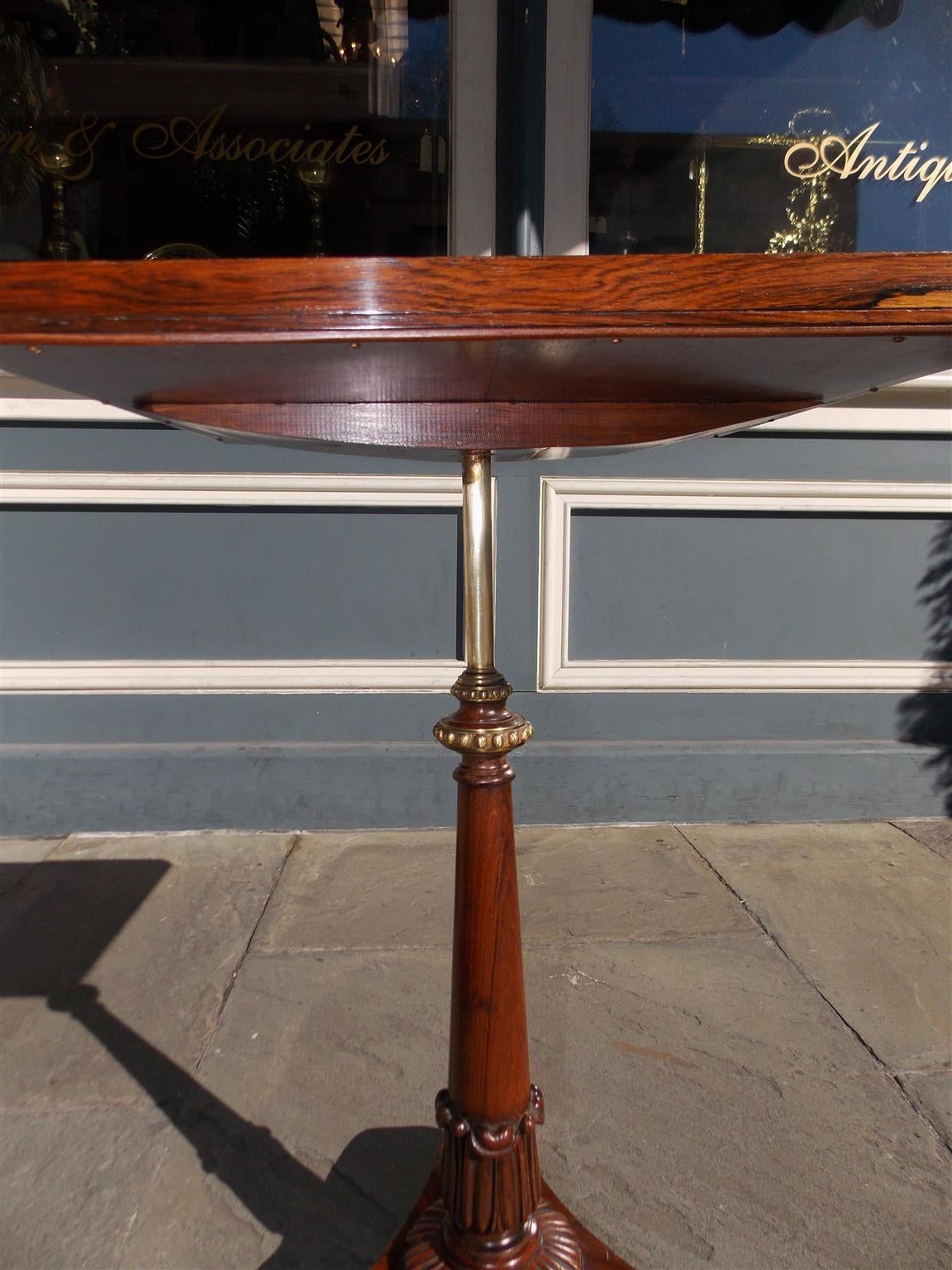 English Regency Kings Wood Pedestal Side Table, Circa 1810 For Sale 1