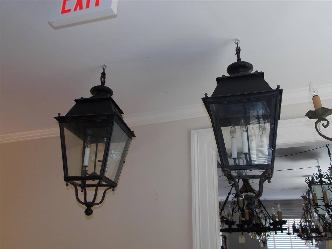 wrought iron hanging lanterns