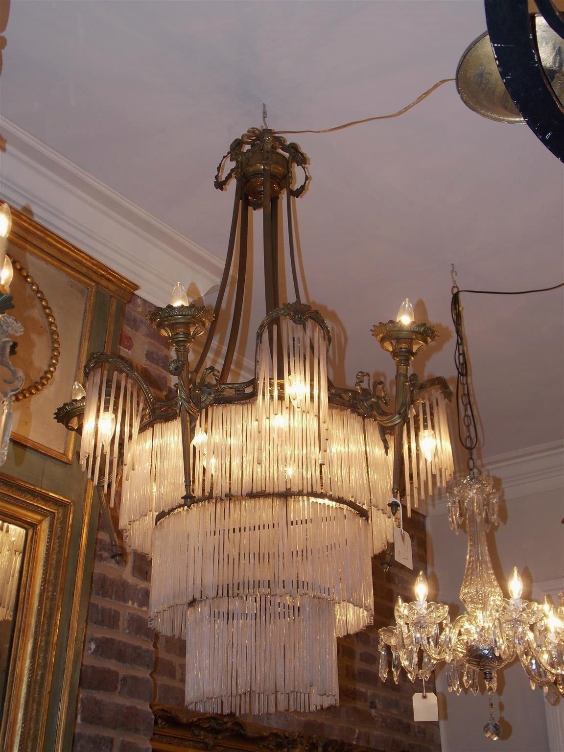 Victorian French Gilt Bronze and Crystal Tiered Chandelier, Circa 1870 For Sale