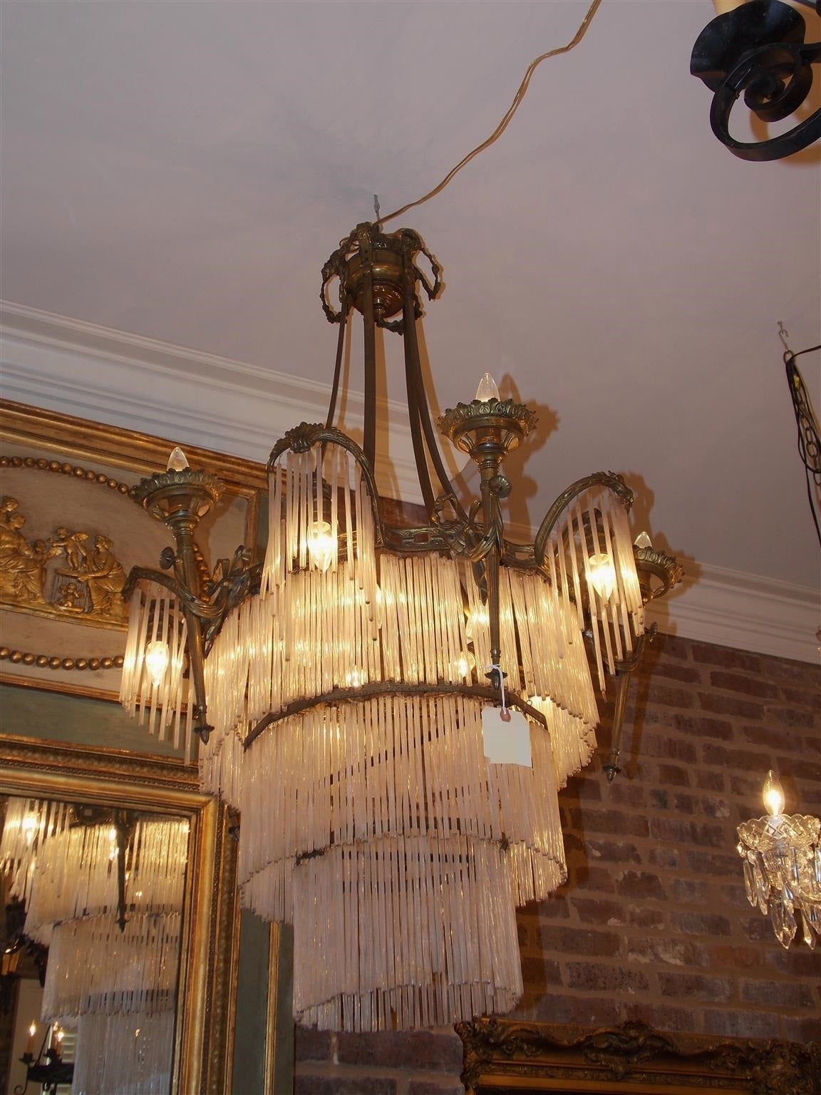 French Gilt Bronze and Crystal Tiered Chandelier, Circa 1870 In Excellent Condition For Sale In Hollywood, SC