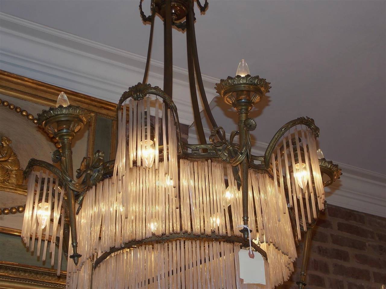 French Gilt Bronze and Crystal Tiered Chandelier, Circa 1870 For Sale 2