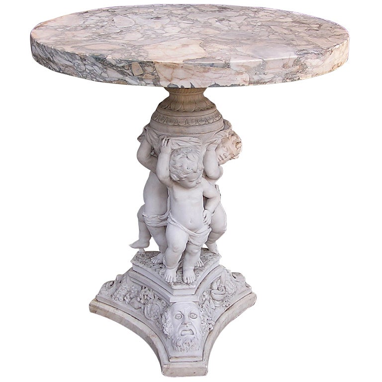 Italian Marble Cherub Pedestal Table at 1stDibs cherub table