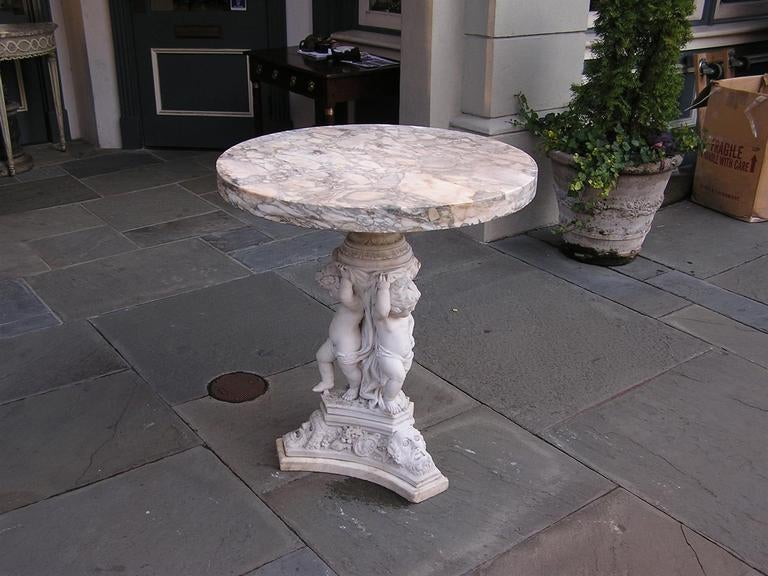 Italian Marble Cherub Pedestal Table at 1stDibs cherub table