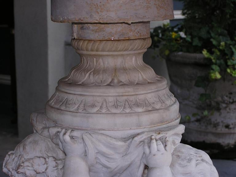 Italian Marble Cherub Pedestal Table 2