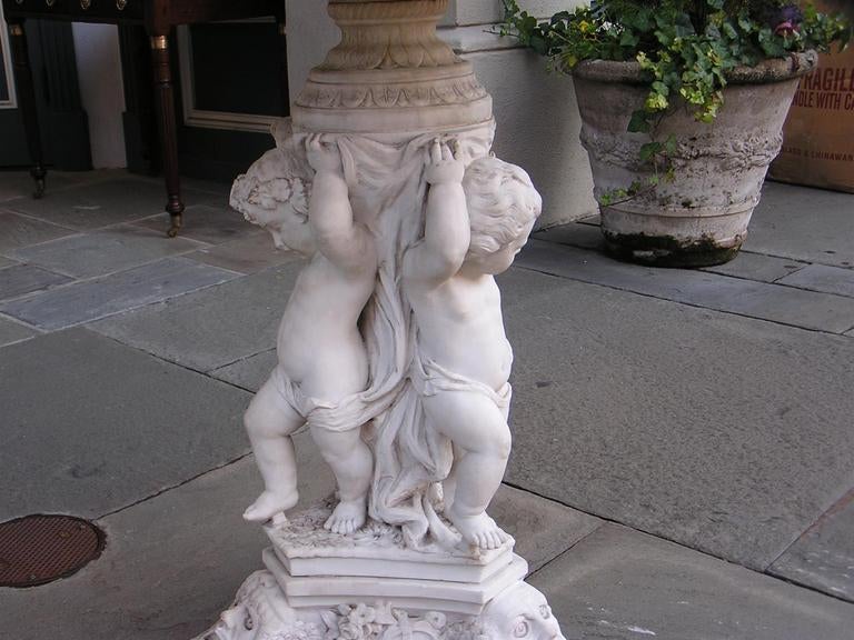 Italian Marble Cherub Pedestal Table 4