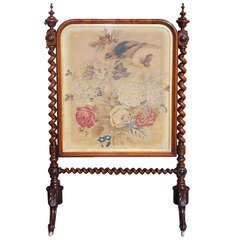 English Rosewood Needlepoint Fire Screen. Circa 1840 6