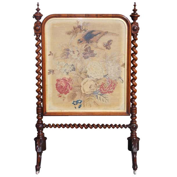 English Kings Wood Needlepoint Fire Screen. Circa 1840 For Sale at ...