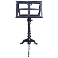 Antique German Black Lacquered Telescopic Music Stand. Circa 1860