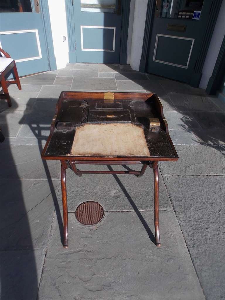 British English Mahogany Campaign Desk. Circa 1790 For Sale