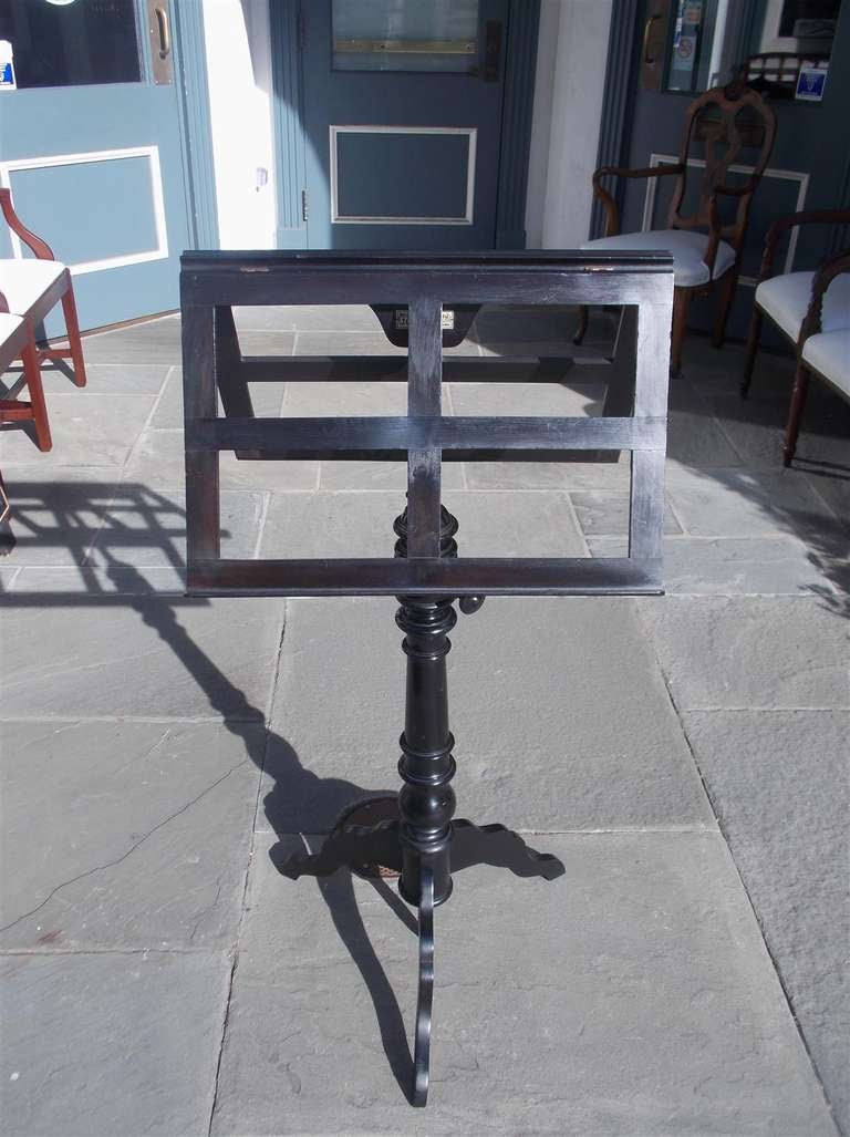 Biedermeier German Black Lacquered Telescopic Music Stand. Circa 1860 For Sale