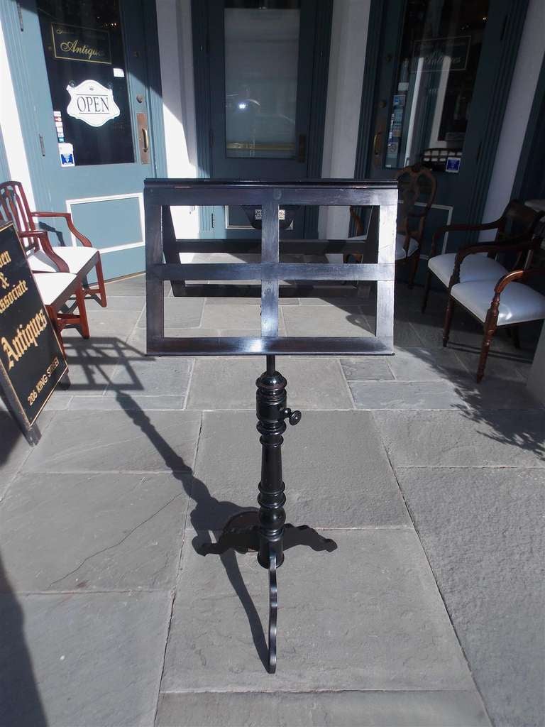 Blackened German Black Lacquered Telescopic Music Stand. Circa 1860 For Sale