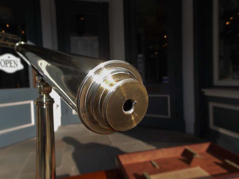 19th Century English Brass Telescope on Tripod Stand signed Dollond, London Circa 1890 For Sale