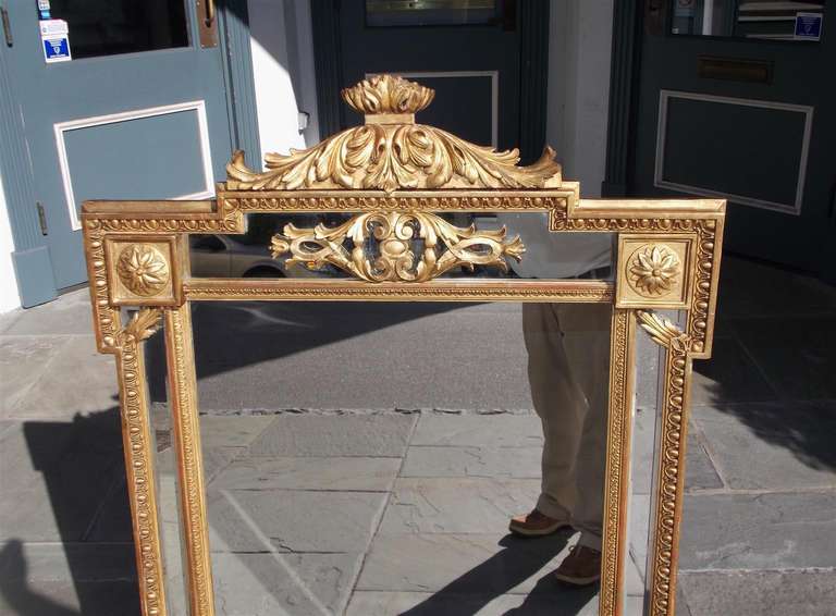English Gilt Floral Wall Mirror. Circa 1840 In Excellent Condition In Hollywood, SC