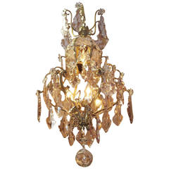 French Gilt Bronze and Amethyst Crystal Chandelier, Circa 1820 5