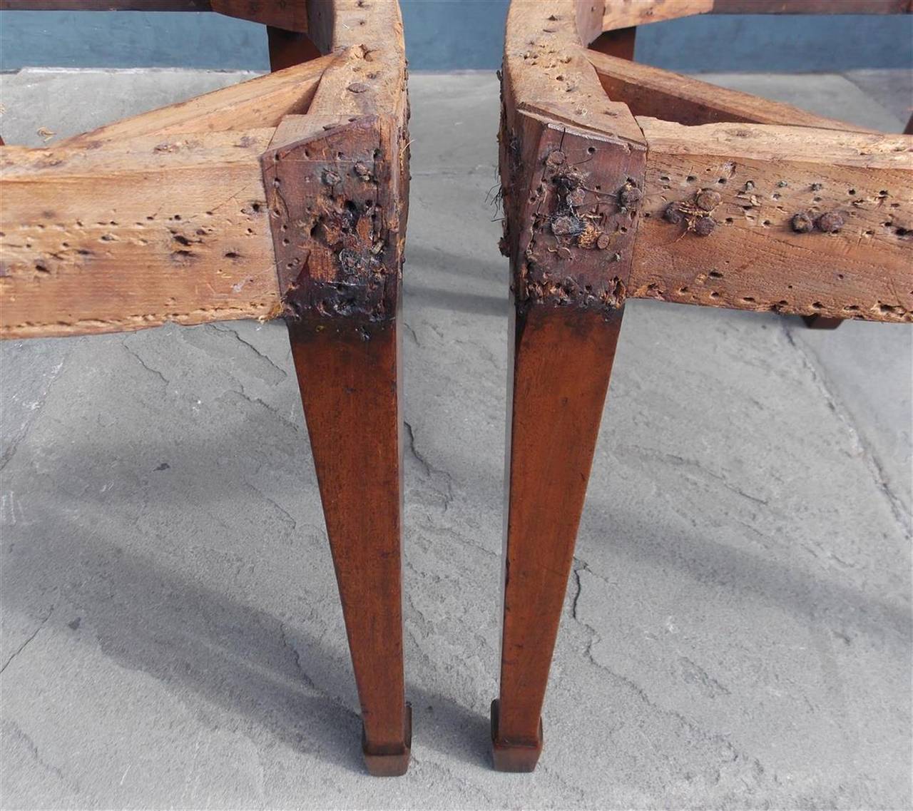 Pair of Charleston Classical Shield Back Mahogany  Side Chairs, Circa 1790 1