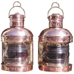 Pair of American Copper and Brass Ship Lanterns