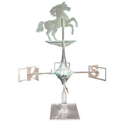 French Copper Horse Directional Weather Vane. Circa 1870