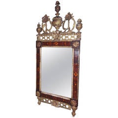 Antique Spanish Mahogany and Gilt Bilbao Mirror, Circa 1780