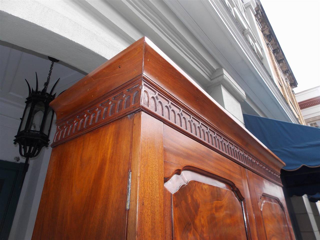 Late 18th Century English Chippendale Mahogany Blind Door Secretary With Bookcase, Circa 1775 For Sale