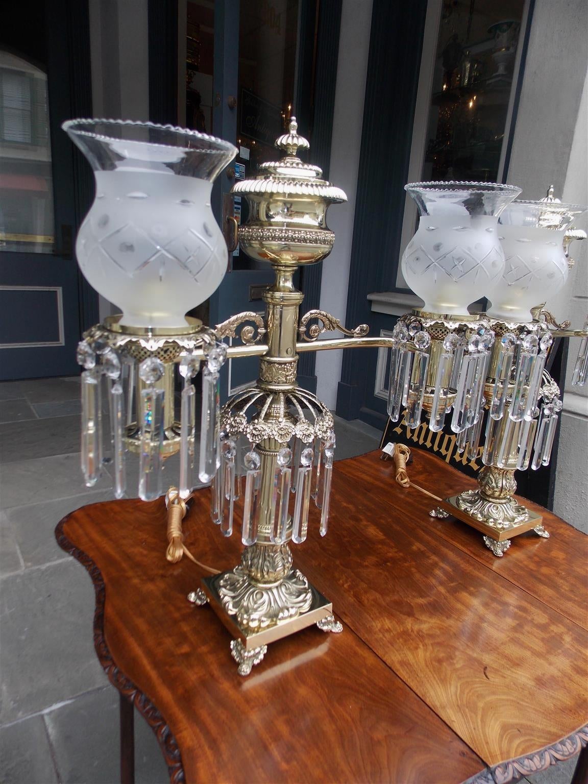 Pair Of American Argand Lamps Signed P And A Manufacturing Co Pair Of American Argand Lamps Signed P A Manufacturing Co Circa 1880 In