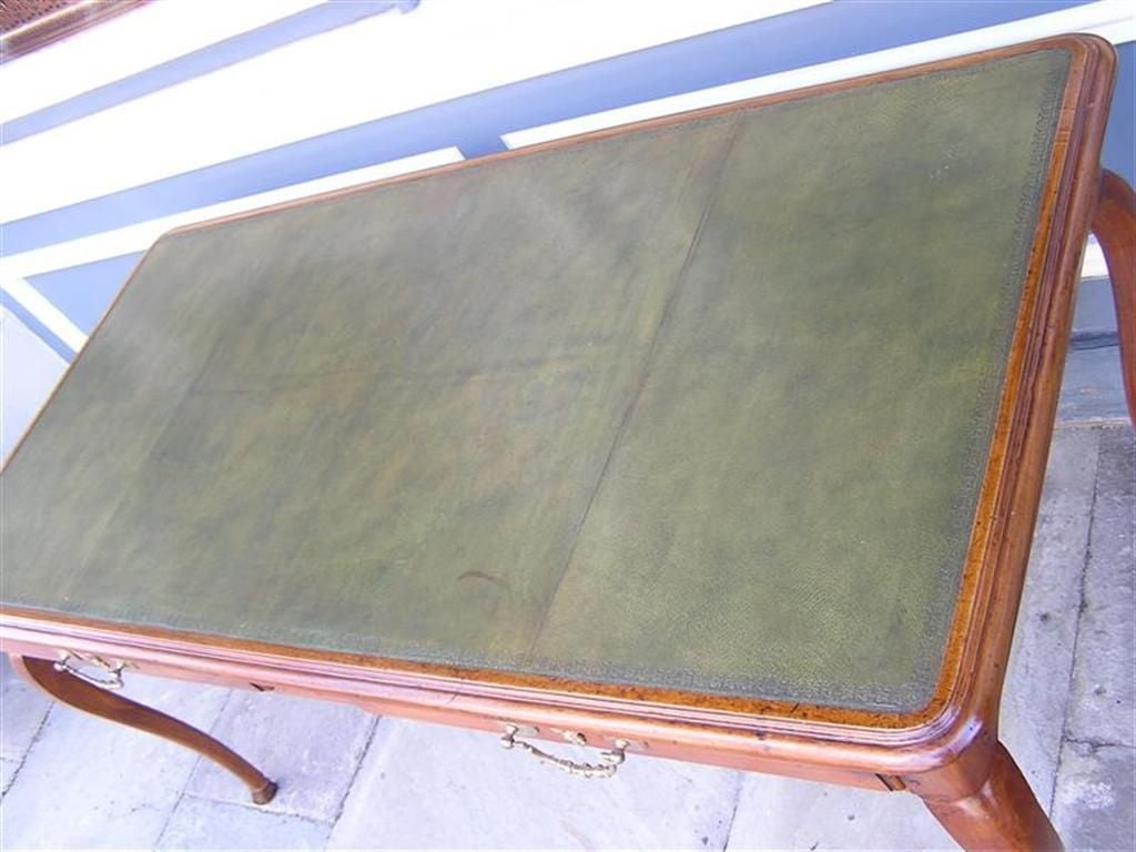 French Cherry Leather Top Library Table, Circa 1770 In Excellent Condition In Hollywood, SC