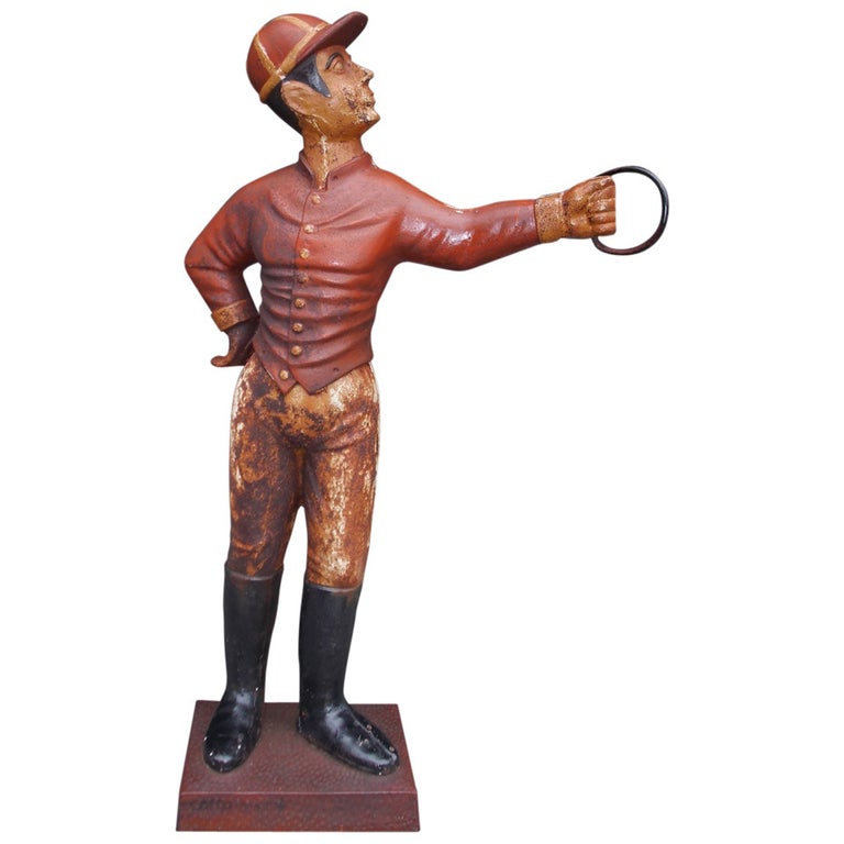 English Cast Iron and Painted Lawn Jockey. Circa 1870 at 1stDibs cast