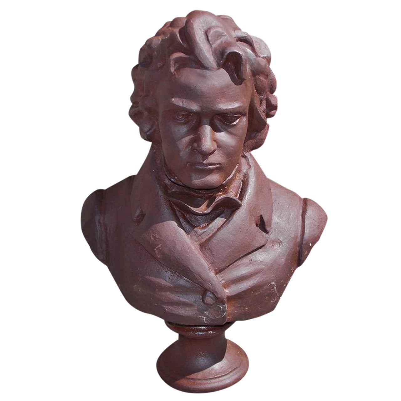 Ludwig van Beethoven Cast Iron Bust, Late 20th Century