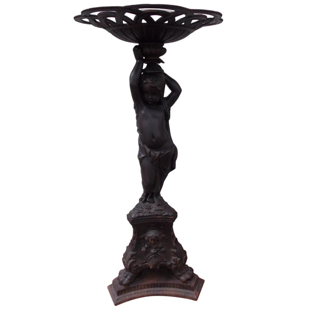 English Cast Iron Decorative Figural Pedestal, Circa 1830