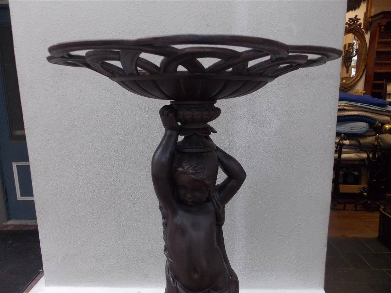George IV English Cast Iron Decorative Figural Pedestal, Circa 1830
