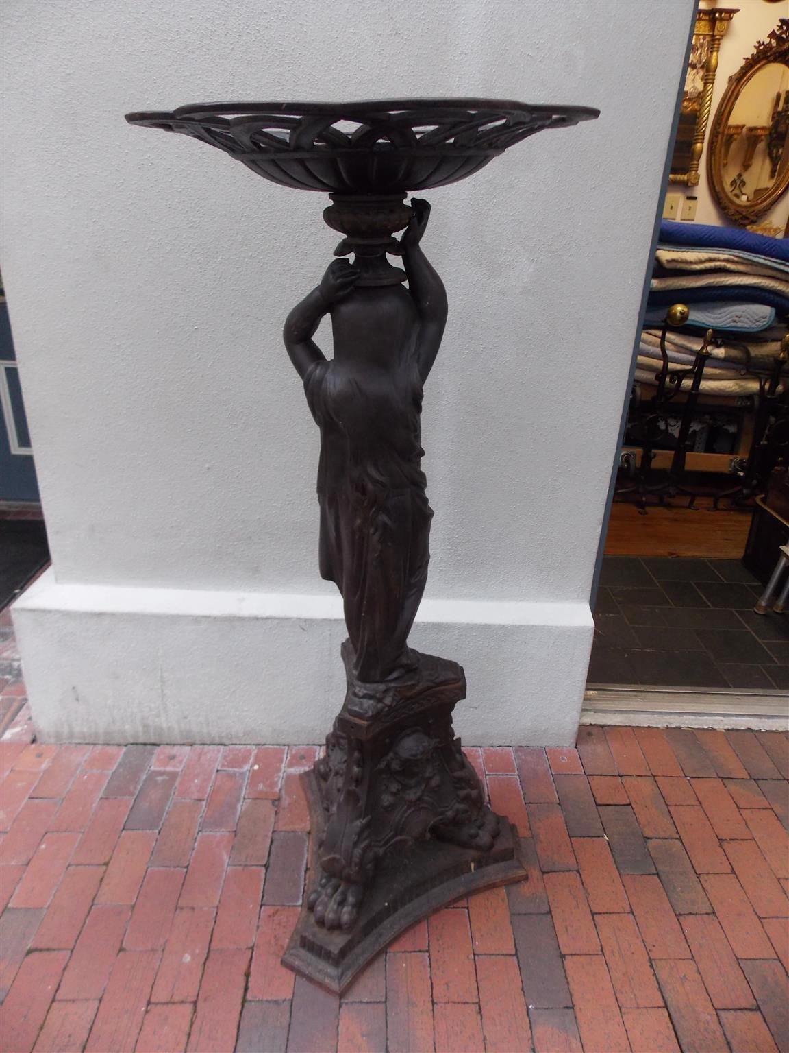English Cast Iron Decorative Figural Pedestal, Circa 1830 2
