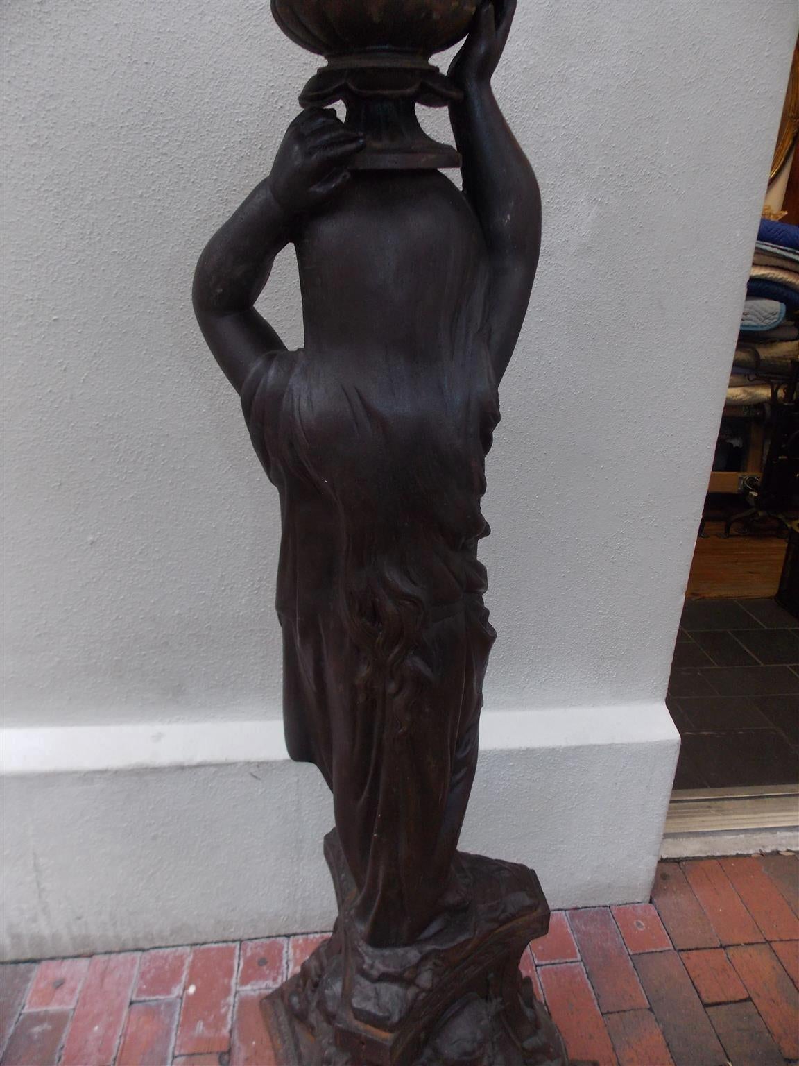 English Cast Iron Decorative Figural Pedestal, Circa 1830 3