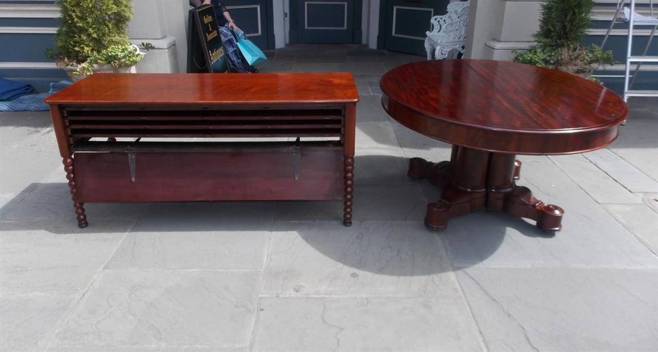 American Classical Mahogany Dining Table with Console Table, Boston Circa 1830 For Sale 6