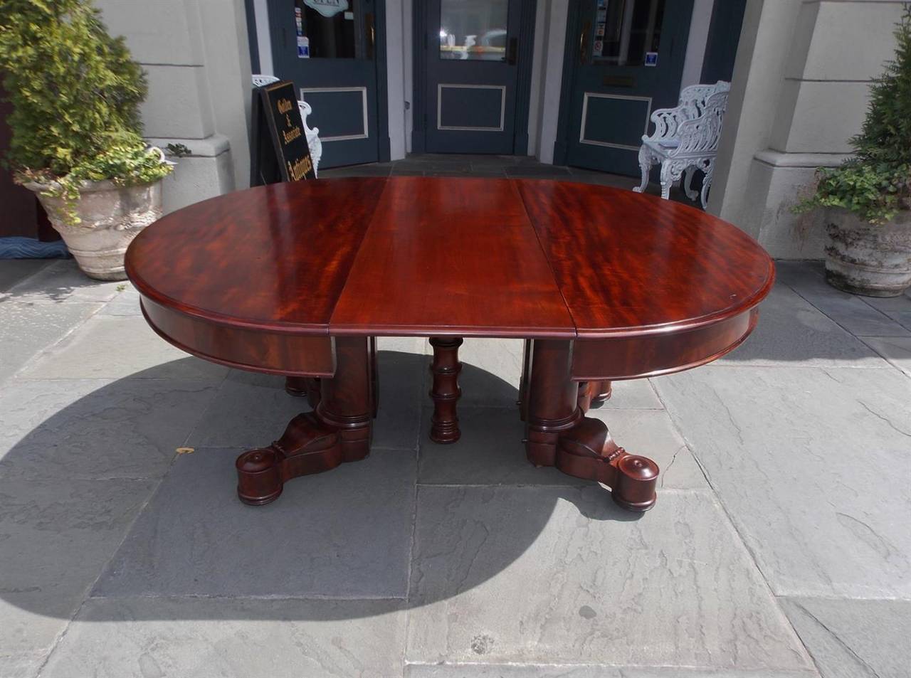 American Classical Mahogany Dining Table with Console Table, Boston Circa 1830 For Sale 2