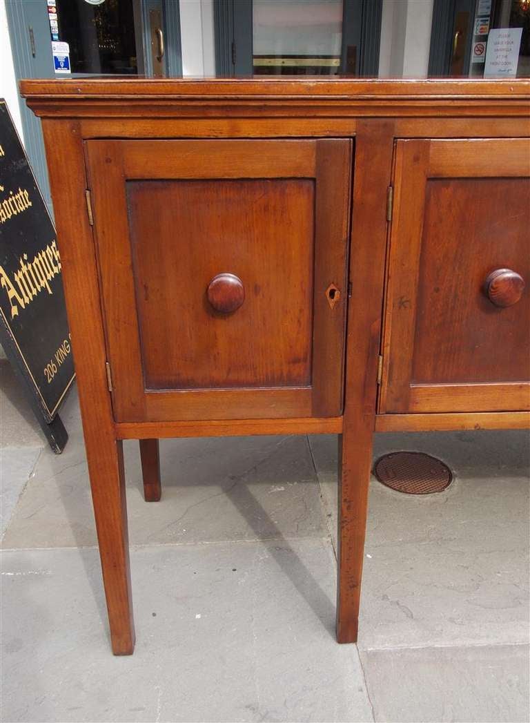 American Walnut Paneled Sideboard with a Molded Edge and  Wood Knobs. 19th Cent. In Good Condition In Charleston, SC