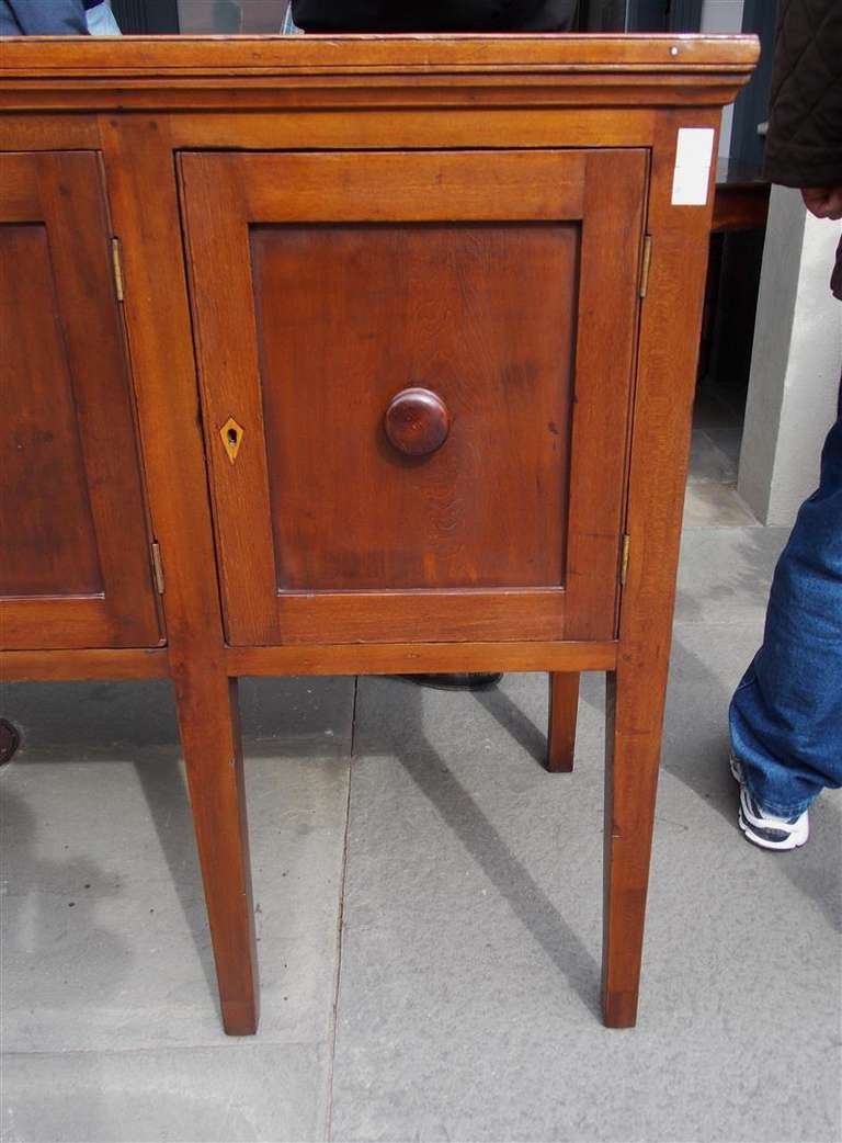 American Walnut Paneled Sideboard with a Molded Edge and  Wood Knobs. 19th Cent. 1