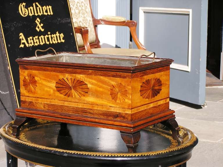 English Satinwood and Rosewood Cellarette  In Excellent Condition For Sale In Hollywood, SC