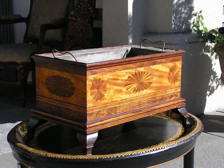 18th Century and Earlier English Satinwood and Rosewood Cellarette  For Sale