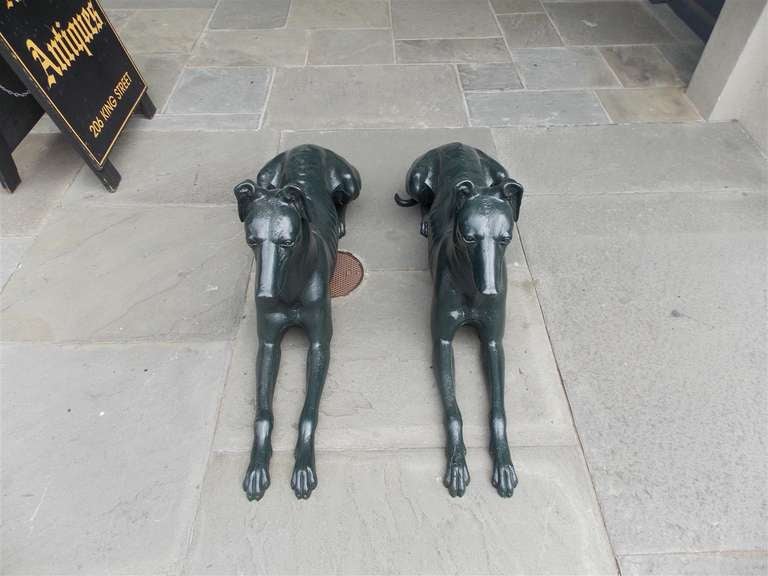 Pair of English Cast Iron Greyhounds, Circa 1820 1