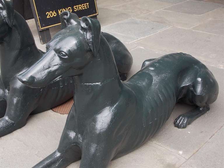 Pair of English Cast Iron Greyhounds, Circa 1820 2