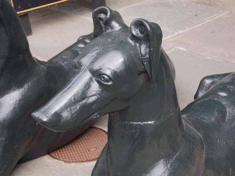 Pair of English Cast Iron Greyhounds, Circa 1820 3