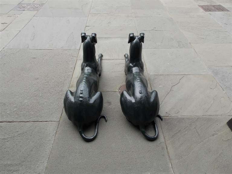 Pair of English Cast Iron Greyhounds, Circa 1820 5