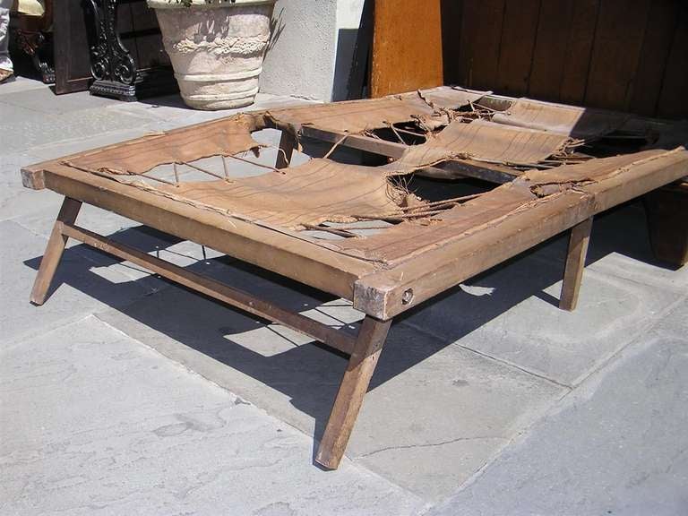 English Mahogany Campaign Slant Bureau / Bedstead with Original Brasses, C. 1790 For Sale 1