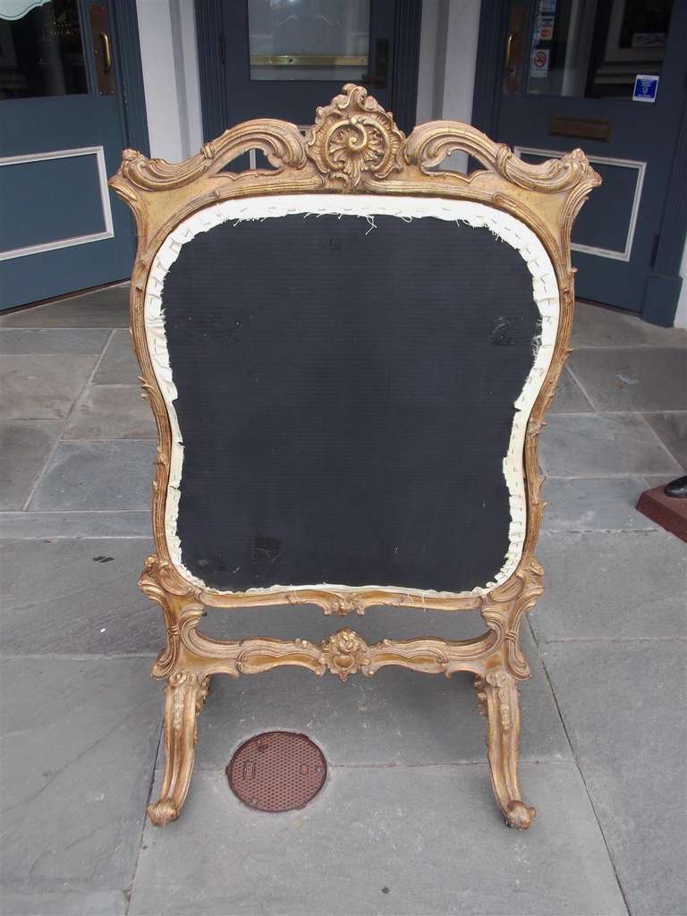 Biombo Aubusson Floral Dorado Francés. Alrededor de 1780 en venta 4