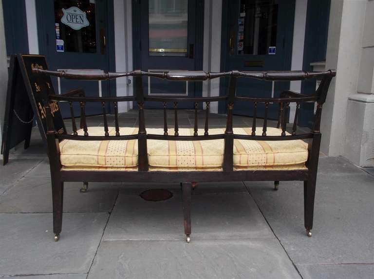English Regency Painted and Stenciled Floral Settee, Circa 1810 For Sale 4