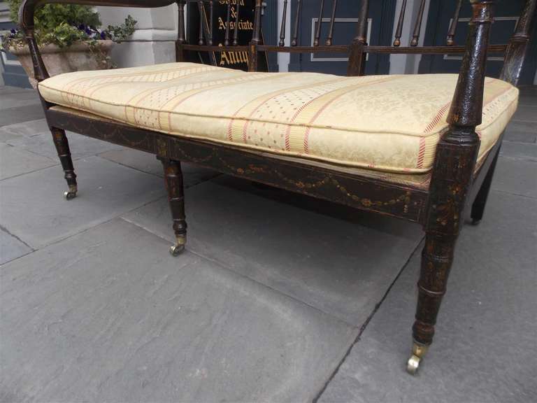 English Regency Painted and Stenciled Floral Settee, Circa 1810 For Sale 1