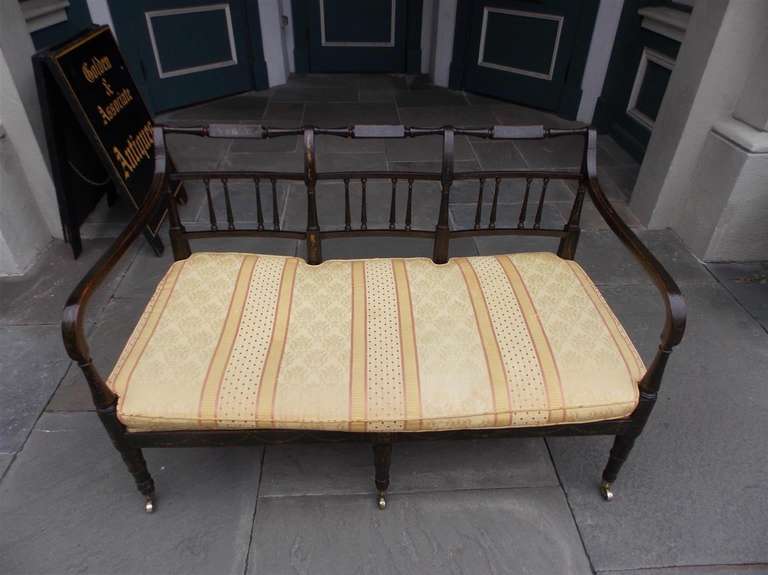 English Regency Painted and Stenciled Floral Settee, Circa 1810 For Sale 3