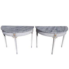 Pair of Italian Painted and Gilt Consoles, 19th Century 9