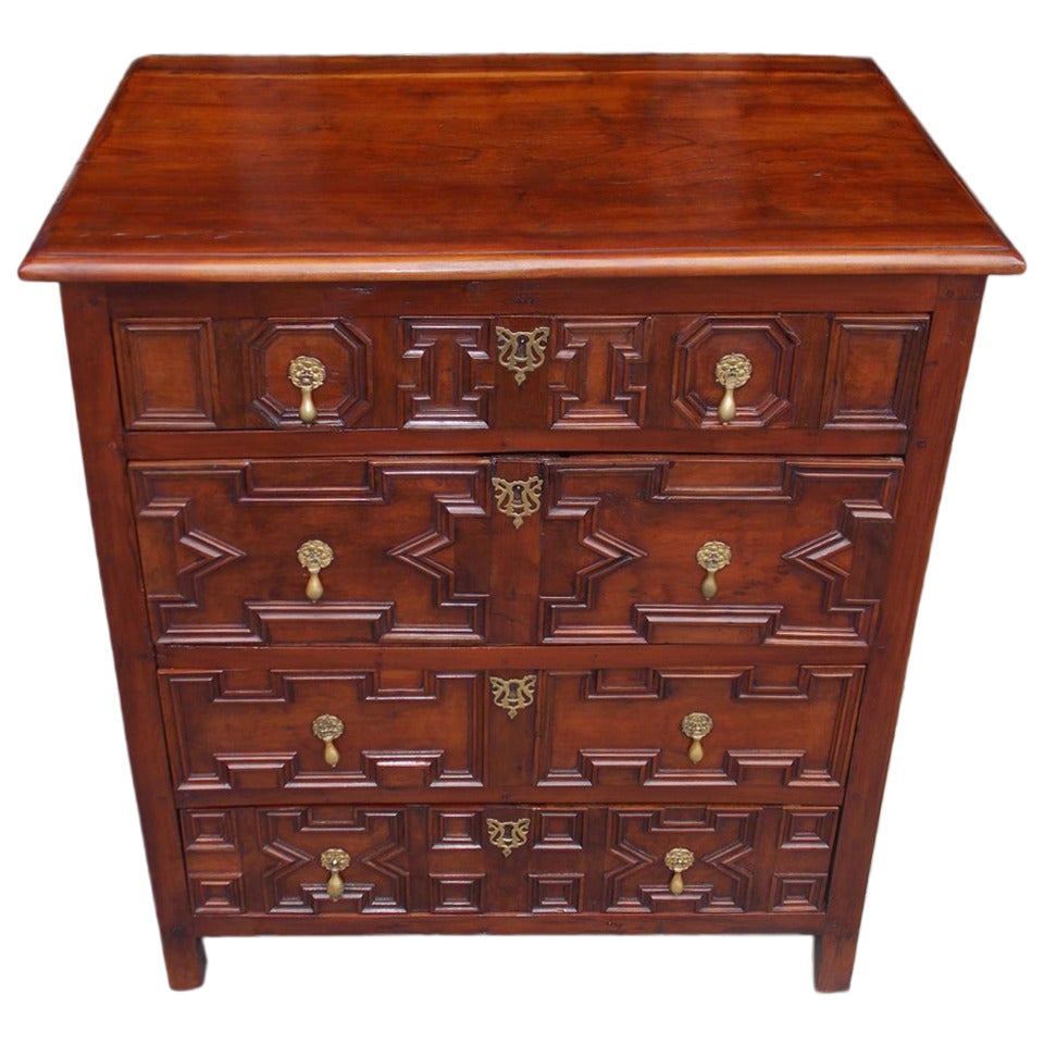 English Diminutive Red Cedar Chest of Drawers, Circa 1700 For Sale