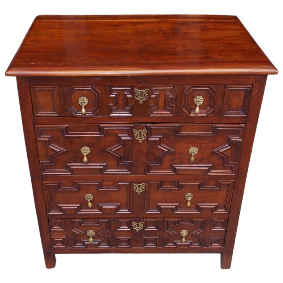 English Diminutive Red Cedar Chest of Drawers, Circa 1700