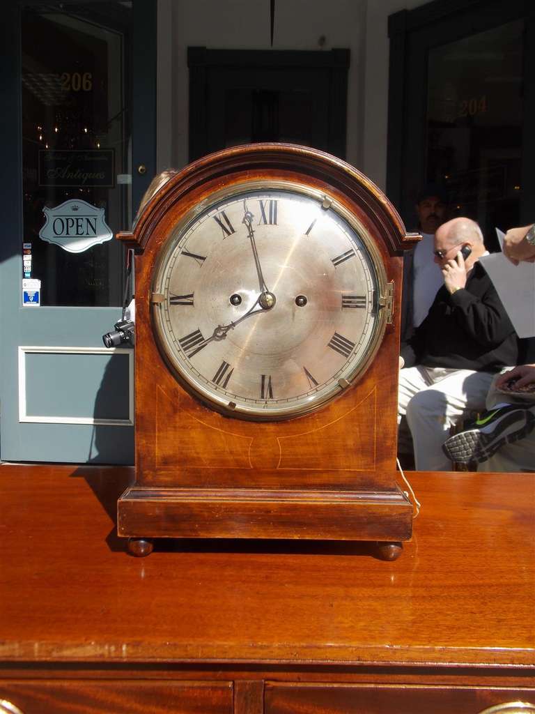 British English Mahogany Mantel Clock.  Circa 1840 For Sale